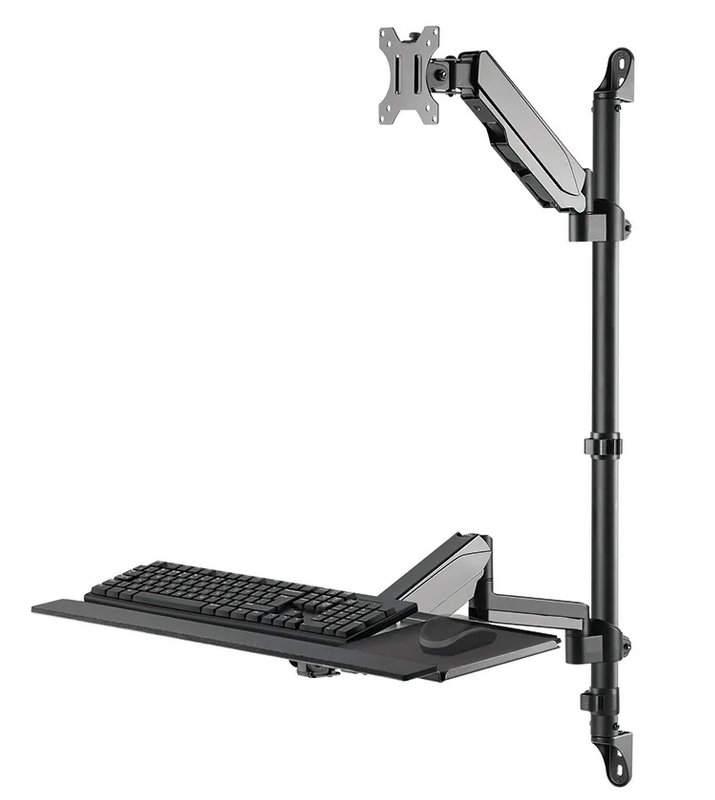 Neomounts  WL90-325BL1 / držák na zeď /pracovní místo / sezení-stání / monitor, klávesnice a myš