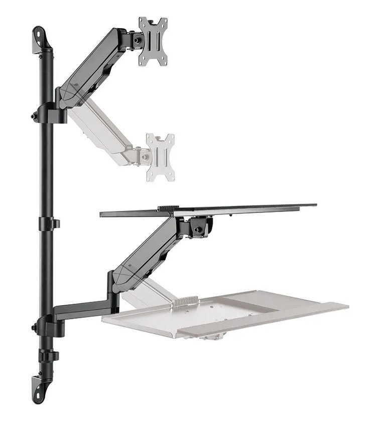 Neomounts  WL90-325BL1 / držák na zeď /pracovní místo / sezení-stání / monitor, klávesnice a myš