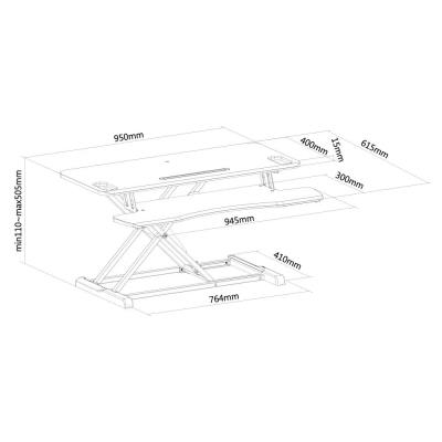 Neomounts  NS-WS300BLACK / Workstation - sit-stand workplace (height adjustment: 11-51 cm) / Black