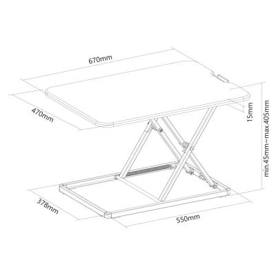 Neomounts  NS-WS050BLACK / Workstation - sit-stand workplace (height adjustment: 4-40 cm) / Black