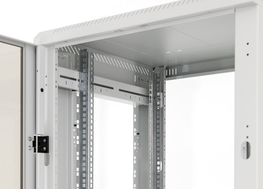 Triton 19' rozvaděč stojanový 37U/600x600, skleněné dveře, šedá