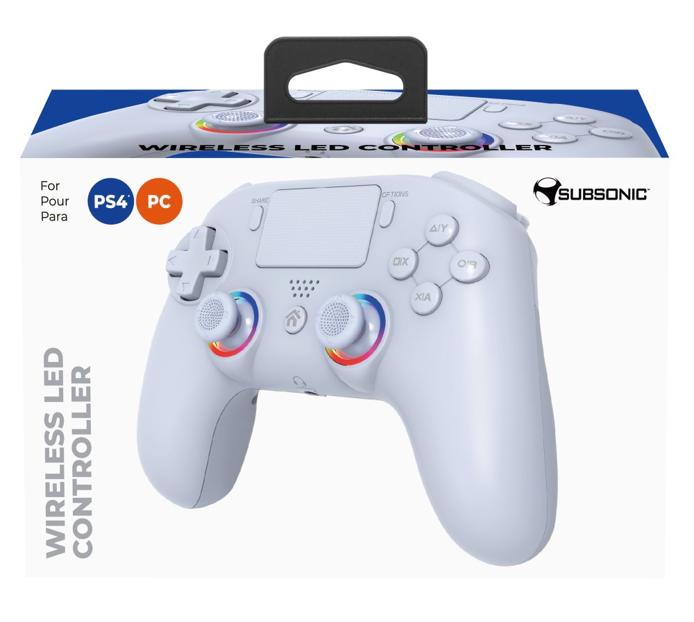 SUBSONIC by SUPERDRIVE herní ovladač WIRELESS LED/ PS4/ PC/ Bílý