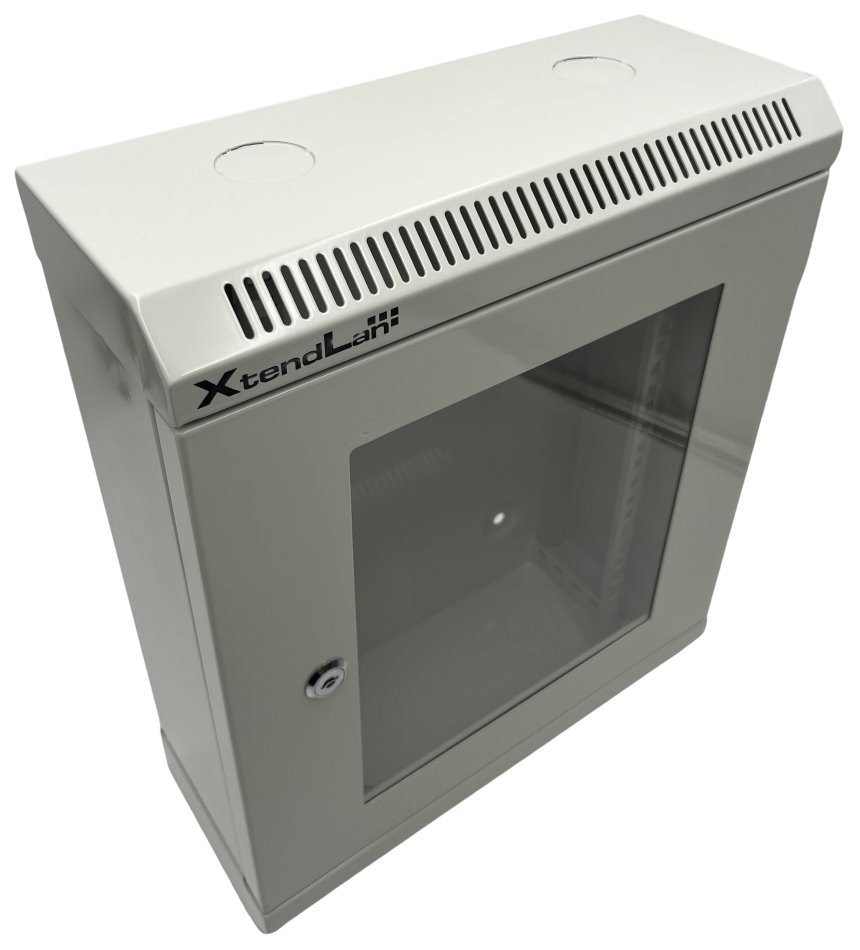 XtendLan Skříň 10", 9U, 140x350, šedý, prosklený