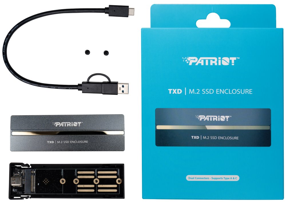PATRIOT TXD M.2 PCIe SSD Enclosure / Rámeček pro PCIe NVMe SSD/ USB-C Gen 3.2 / hliníkové tělo