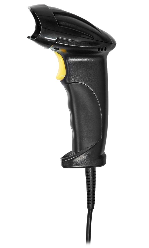 NEDIS čtečka čárových kódů/ laser/ kabelová/ 1D lineární/ napájení z USB/ USB 2.0/ černá