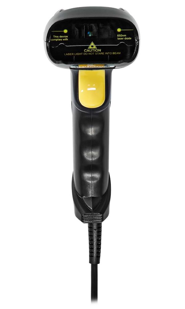 NEDIS čtečka čárových kódů/ laser/ kabelová/ 1D lineární/ napájení z USB/ USB 2.0/ černá