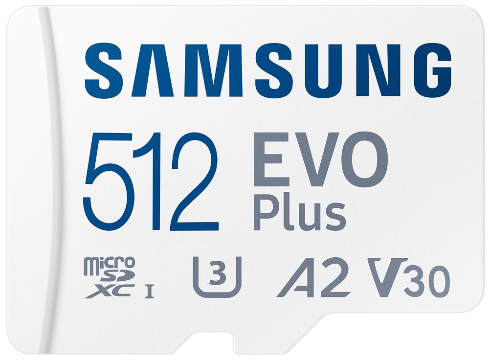 SAMSUNG EVO Plus 2024 MicroSDXC 512GB + SD Adaptér / CL10 UHS-I U3 / A2 / V30