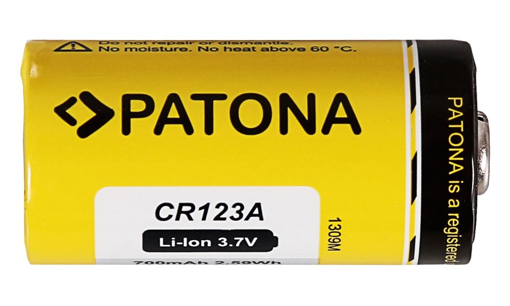 PATONA nabíjecí baterie CR123A/16340 700mAh Li-Ion 3,7V, 1ks v balení