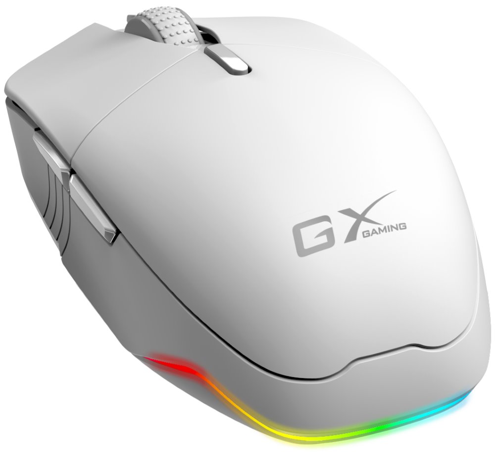 GENIUS GX Gaming Scorpion M8250 AI White/ duální BT+2,4GHz/ 3200 dpi/ bezdrátová/ Copilot/6tlačítková/dobíjecí/RGB/bílá