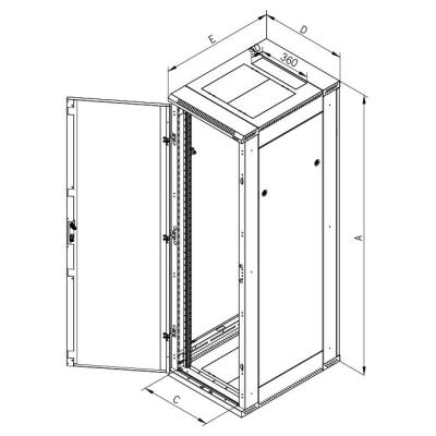 Triton 19' rozvaděč stojanový rozebiratelný 15U/600x800 RAL7035, šedá