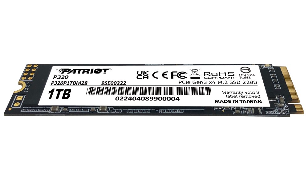 PATRIOT P320 1TB SSD / Interní / M.2 PCIe Gen3 x4 NVMe 1.3 / 2280