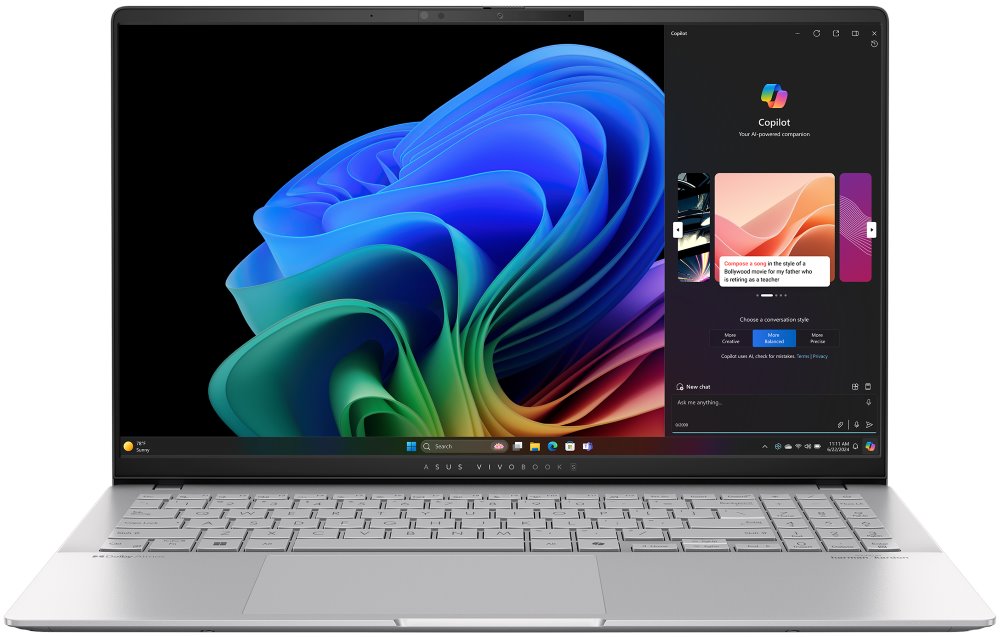 ASUS Vivobook S/ X1E-78-100/ 32GB/ 1TB SSD/ Qualcomm® Adreno™/ 15,6"2.8K,OLED/ W11P/ stříbrný