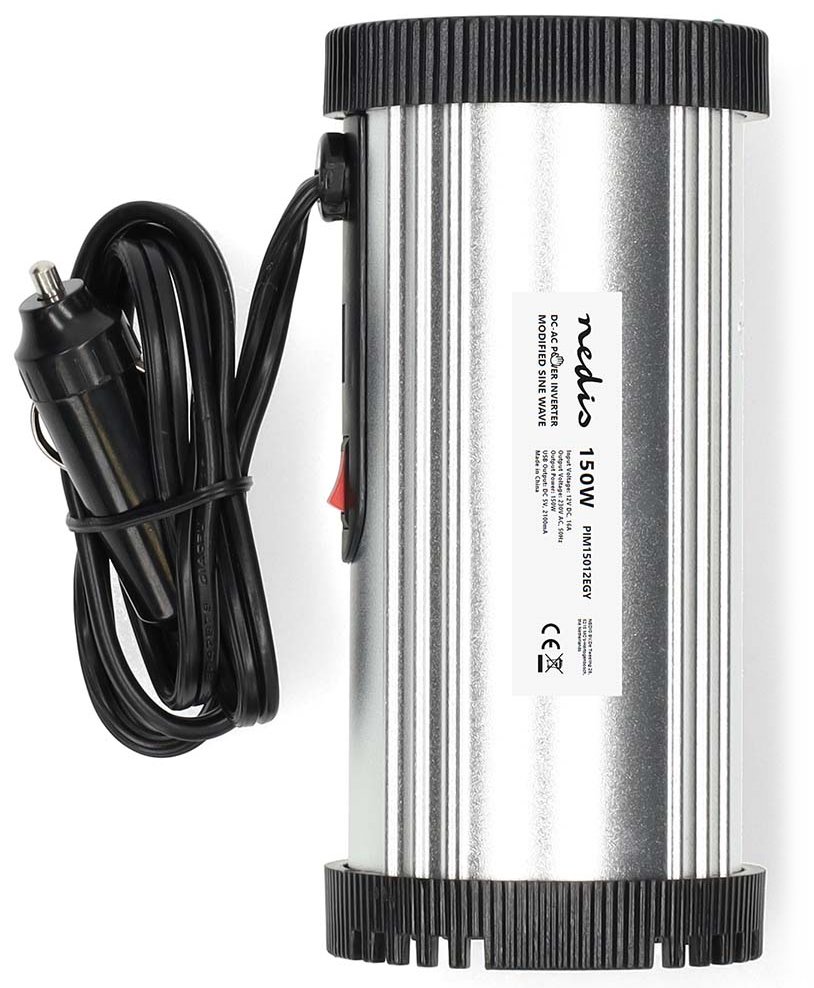 NEDIS měnič napětí/ modifikovaná sinusoida/ 12 V DC/230 V AC 50 Hz/ 150 W (300 W špička)/ USB-A/ 1x zásuvka type E