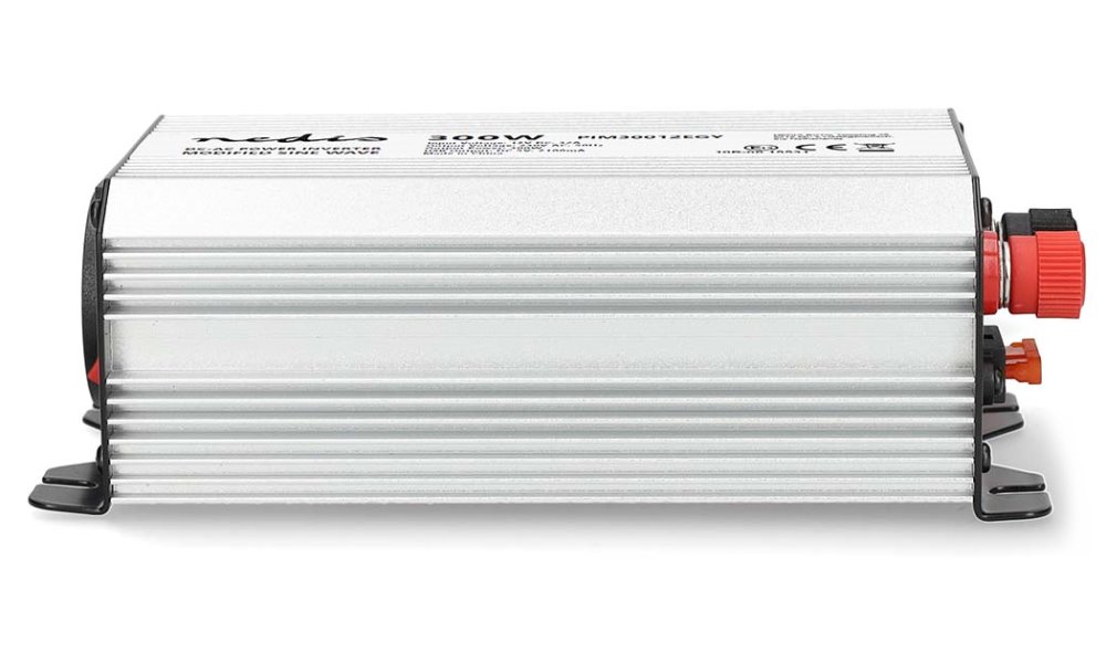 NEDIS měnič napětí/ modifikovaná sinusoida/ 12 V DC/230 V AC 50 Hz/ 300 W (600 W špička)/ USB-A/ 1x zásuvka type E