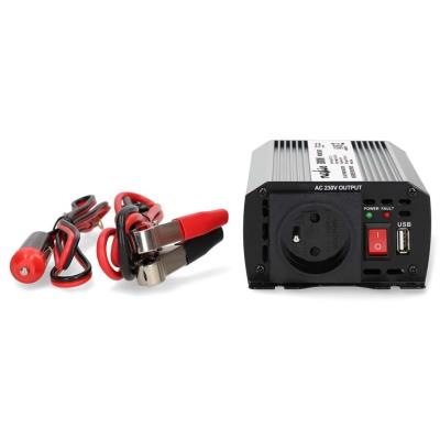 NEDIS měnič napětí/ modifikovaná sinusoida/ 12 V DC/230 V AC 50 Hz/ 300 W (600 W špička)/ USB-A/ 1x zásuvka type E