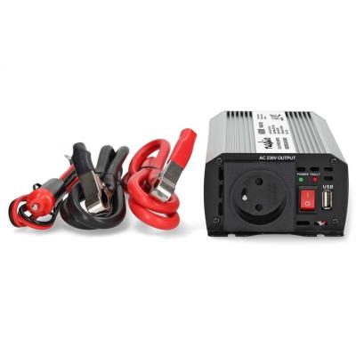 NEDIS měnič napětí/ modifikovaná sinusoida/ 12 V DC/230 V AC 50 Hz/ 600 W (1200 W špička)/ USB-A/ 1x zásuvka type E