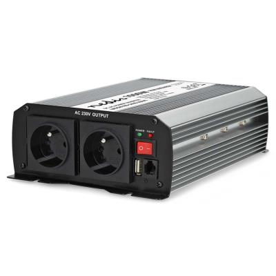 NEDIS měnič napětí/ modifikovaná sinusoida/ 24 V DC/230 V AC 50 Hz/ 1000 W (2000 W špička)/ USB-A/ 2x zásuvka type E