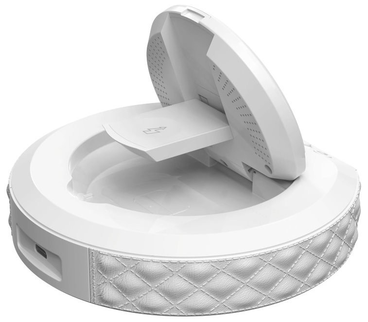 IMMAX multifunkční stolní hodiny CLOCK/ Qi bezdrátová nabíječka 3v1/ 5W/10W/ podsvícení/ bílé