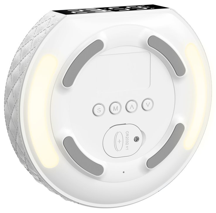 IMMAX multifunkční stolní hodiny CLOCK/ Qi bezdrátová nabíječka 3v1/ 5W/10W/ podsvícení/ bílé