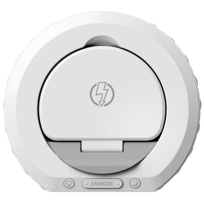 IMMAX multifunkční stolní hodiny CLOCK/ Qi bezdrátová nabíječka 3v1/ 5W/10W/ podsvícení/ bílé