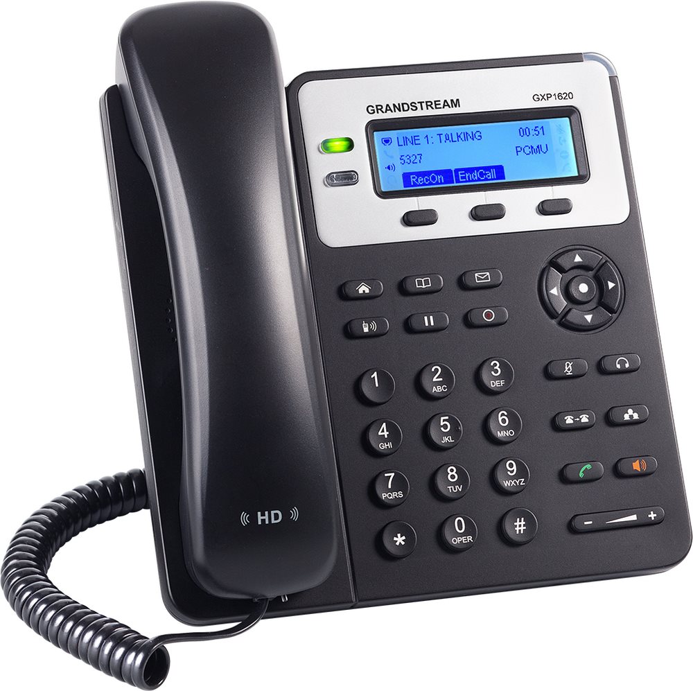 Grandstream GXP-1625/ VoIP telefon/ LCD display/ 2x SIP/ 2x LAN/ SRTP/ TLS/ 3 prog. tlačítka/