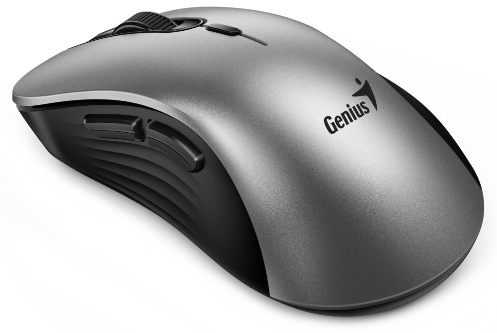 GENIUS Ergo 8100S AI Silver Grey/ 1600 dpi/ bezdrátová/ Copilot/ 6tlačítek/ tichá/ střibrnošedá