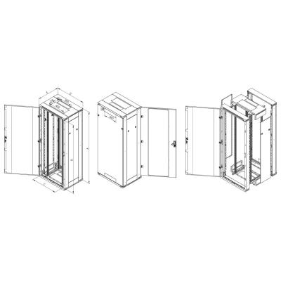 Triton 19' rozvaděč stojanový rozebiratelný 42U/800x600 RAL7035, šedá