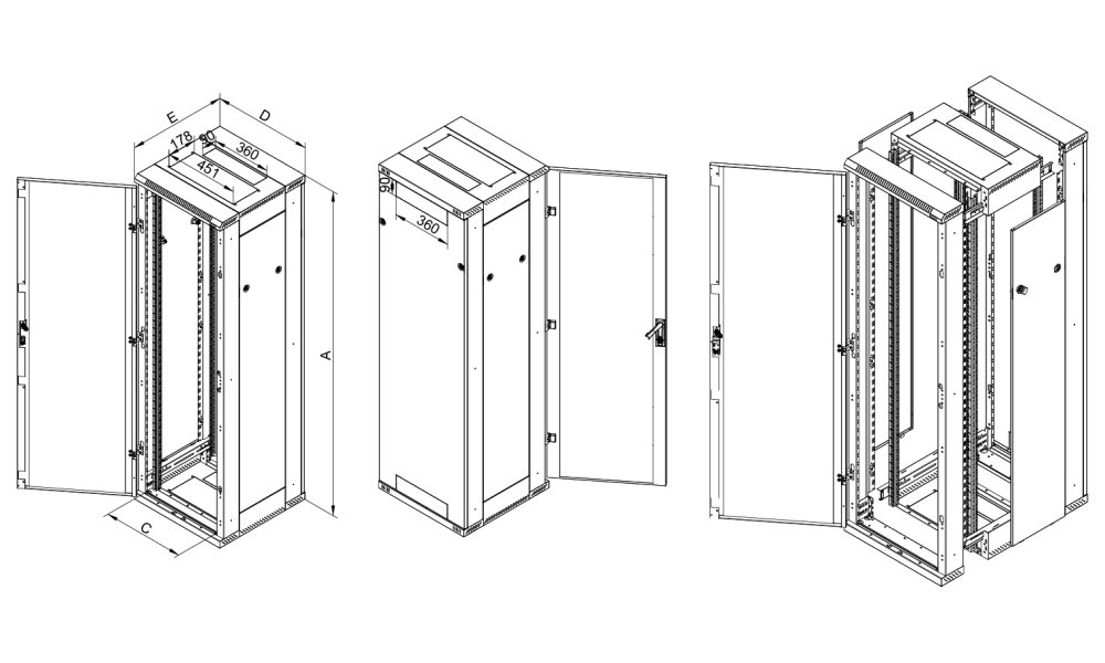 Triton 19' rozvaděč stojanový rozebiratelný 27U/600x600 RAL7035, šedá