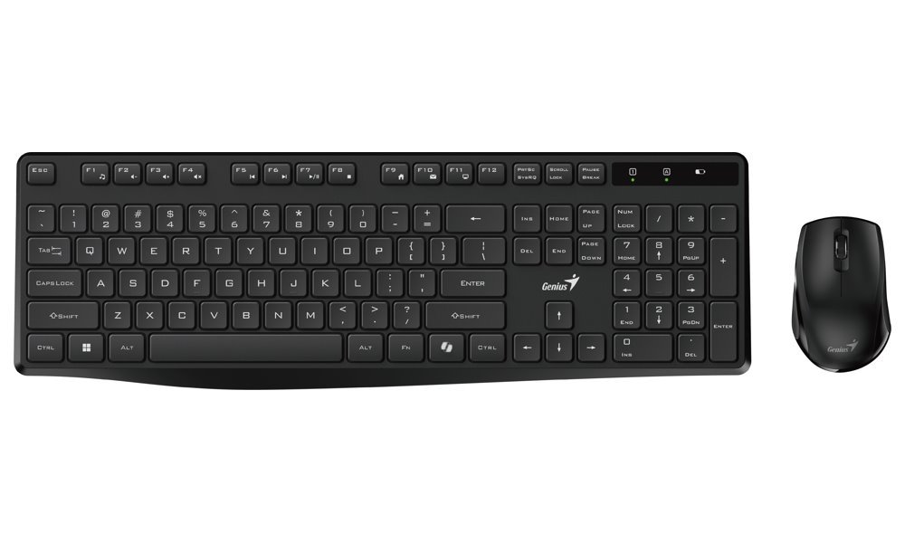 GENIUS KM-8206S/ bezdrátový set 2,4GHz/ Copilot/ multimediální/ tichá/ USB/ černá/ CZ+SK layout