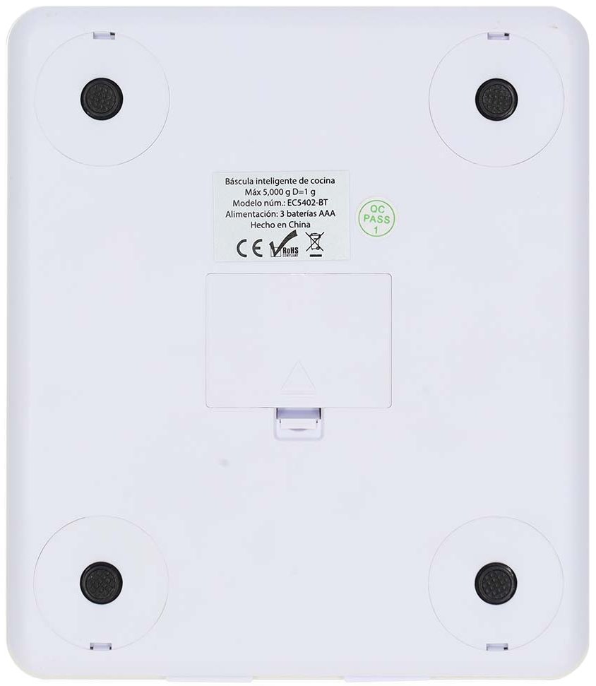 NEDIS chytrá kuchyňská váha/ Bluetooth/ nosnost 5kg/ plast/ sklo/ bílá