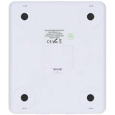 NEDIS chytrá kuchyňská váha/ Bluetooth/ nosnost 5kg/ plast/ sklo/ bílá