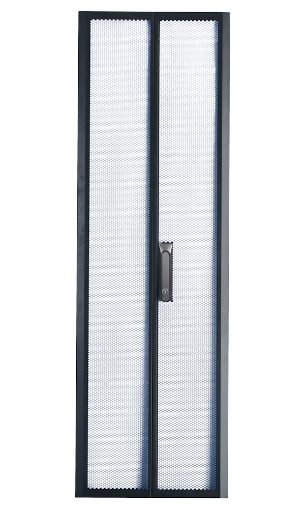 XtendLan 42U/800x1000 stojanový, černý, dvoudílné perforované dveře a záda