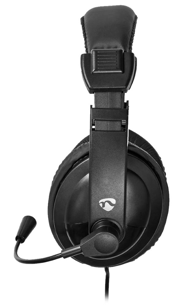 NEDIS headset CHST210BK/ drátová sluchátka + mikrofon/ 1x 3.5 mm jack/ 2x 3.5 mm jack/ kabel 1,8 m/ černý