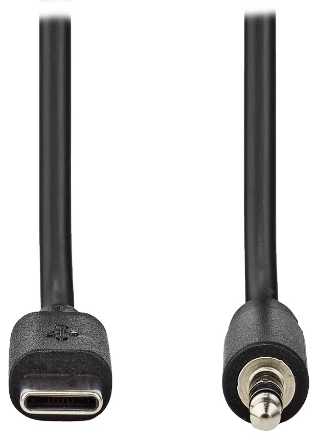 NEDIS USB-C adaptér/ USB-C zástrčka - 3,5 mm jack zástrčka/ černý/ bulk/ 1m