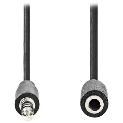 NEDIS kabel stereo audio/ 3,5 mm jack zástrčka - 3,5 mm jack zásuvka/ černý/ bulk/ 1m