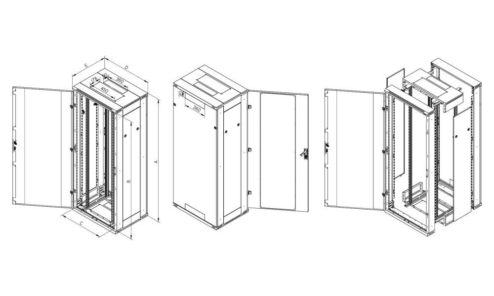 Triton 19' rozvaděč stojanový rozebiratelný 18U/800x600 RAL7035, šedá