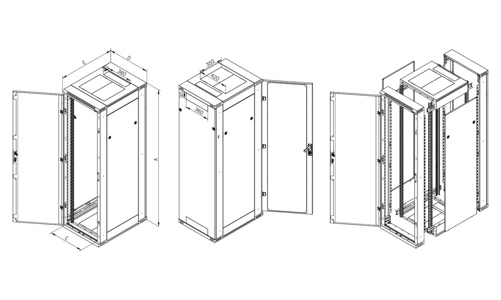 Triton 19' rozvaděč stojanový rozebiratelný 27U/600x800 RAL7035, šedá