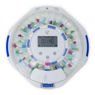 NEDIS Wi-Fi chytrý dávkovač pilulek/ 28 přihrádek/ počet časů poplachu: 9 budíků za den/ Hlas / Pípnutí / Světlo/ LCD