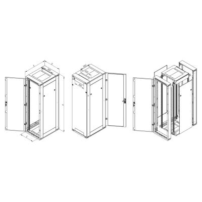 Triton 19' rozvaděč stojanový rozebiratelný 45U/600x800 RAL7035, šedá