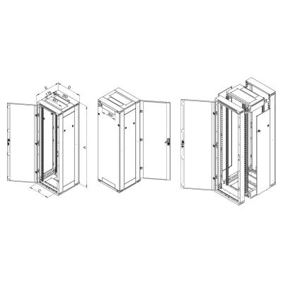 Triton 19' rozvaděč stojanový rozebiratelný 18U/600x600 RAL7035, šedá