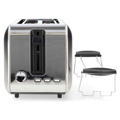 NEDIS topinkovač/ 2 otvory/ 7 úrovní nastavení/ funkce rozmrazování/ hliník/ 1450 W/ stříbrný
