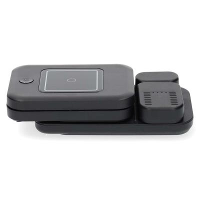 NEDIS bezdrátová nabíječka 3 v 1/ 15 W/ LED indikace provozu/ USB-A/ USB-C/ černá/ kabel 1m