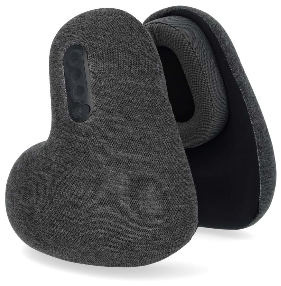 NEDIS bezdrátová sluchátka + mikrofon/ Over-Ear/ BT/ cestovní polštář/ výdrž 11 hod/ hlasového ovládání/ USB-C/ antracit