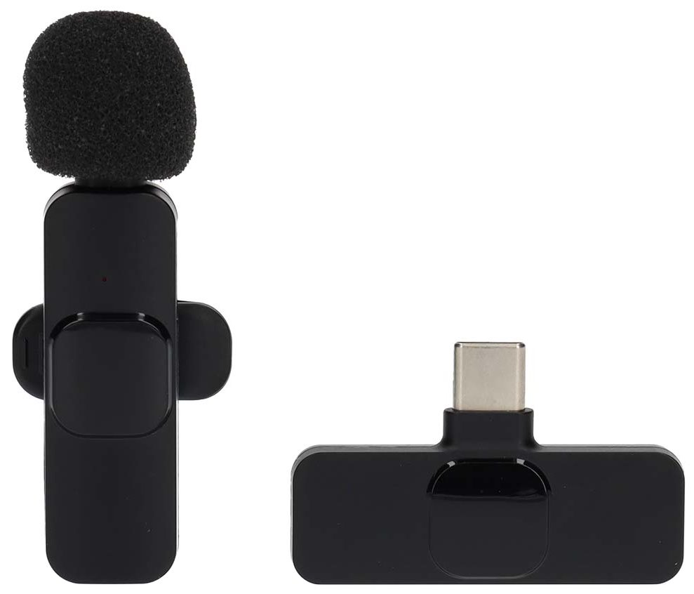 NEDIS bezdrátový mikrofon/ pro notebook / Smartphone / Tablet/ vypínač/ USB-C zásuvka/ kabel 1,8m/ černý