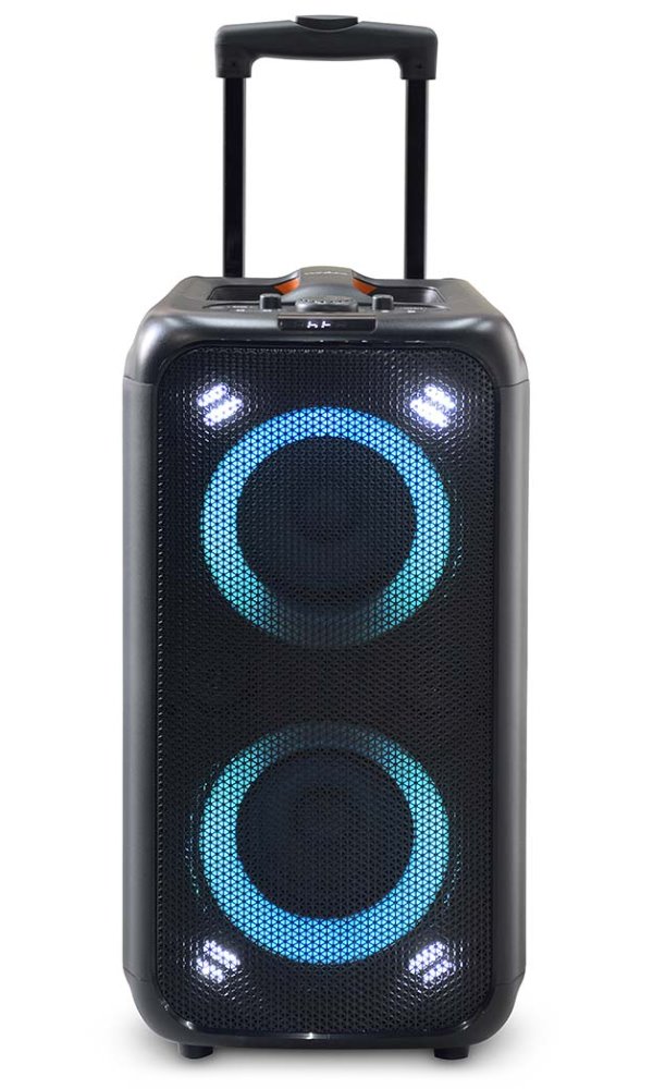 NEDIS párty reproduktor/ výkon 240 W/ Bluetooth/ doba přehrávání na baterie 5 hod/ držadlo/ párty osvětlení/ ekvalizér