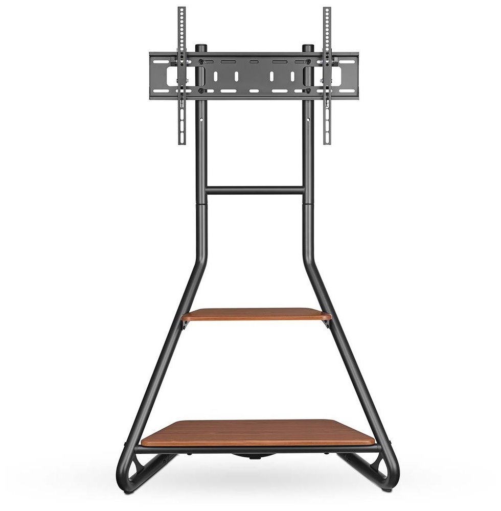 NEDIS podlahový TV stojan/ 37 - 75"/ nosnost 40 kg/ Bauhaus Design/ nastavitelné výšky/ MDF/ ocel/ černo-hnědý