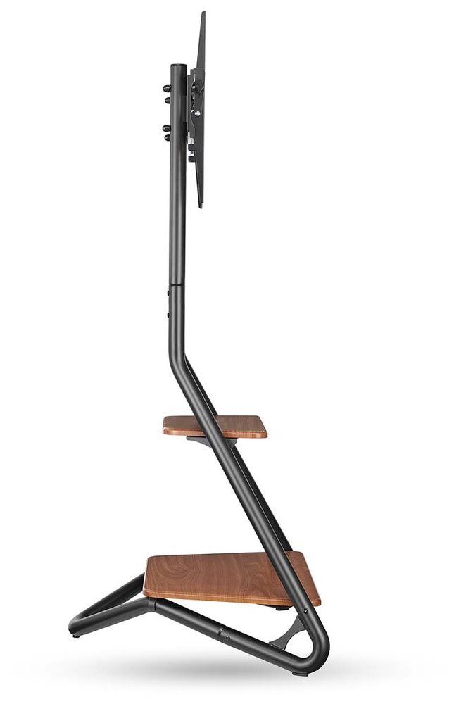 NEDIS podlahový TV stojan/ 37 - 75"/ nosnost 40 kg/ Bauhaus Design/ nastavitelné výšky/ MDF/ ocel/ černo-hnědý