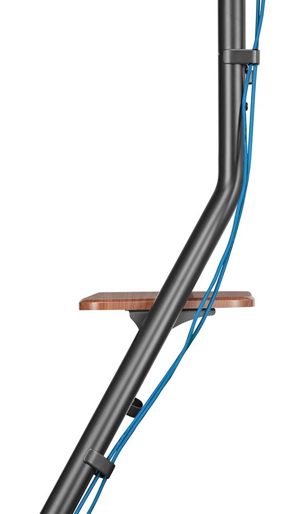 NEDIS podlahový TV stojan/ 37 - 75"/ nosnost 40 kg/ Bauhaus Design/ nastavitelné výšky/ MDF/ ocel/ černo-hnědý