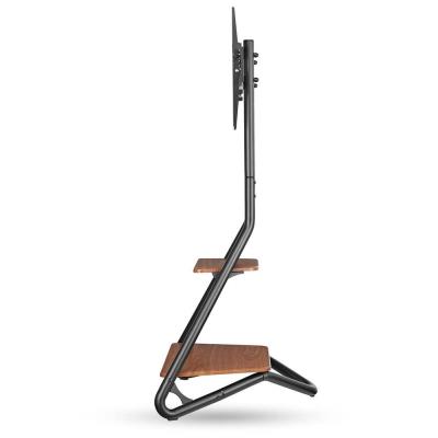 NEDIS podlahový TV stojan/ 37 - 75"/ nosnost 40 kg/ Bauhaus Design/ nastavitelné výšky/ MDF/ ocel/ černo-hnědý