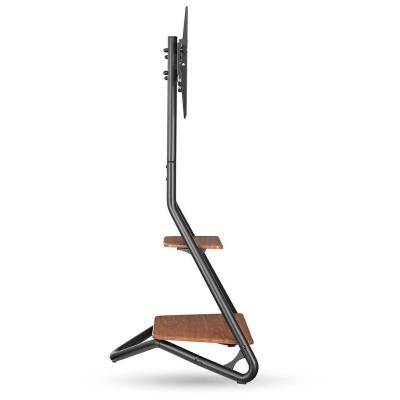 NEDIS podlahový TV stojan/ 37 - 75"/ nosnost 40 kg/ Bauhaus Design/ nastavitelné výšky/ MDF/ ocel/ černo-hnědý